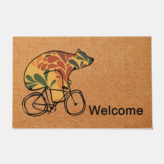 Bear Welcome Mat, Bear Doormat, Bear Lover Gift Doormat (Front)