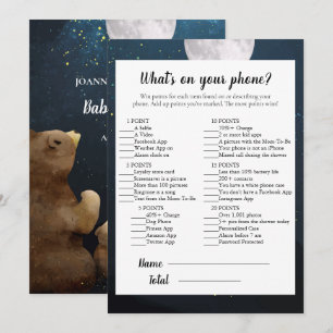 Bear What's On Your Phone Baby Shower Game Invitation