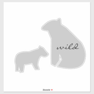 Bear Wild Any Colour Name Car Sticker