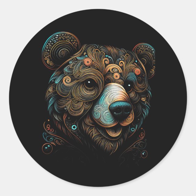Bear Wildlife Classic Round Sticker (Front)