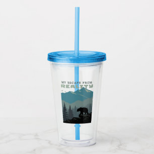 Bear Wildlife Mountains Escape From Reality Hiking Acrylic Tumbler
