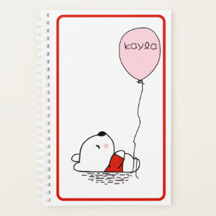 Bear With Balloon Cute Modern Name Planner