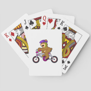 Bear with Bicycle & Helmet Playing Cards