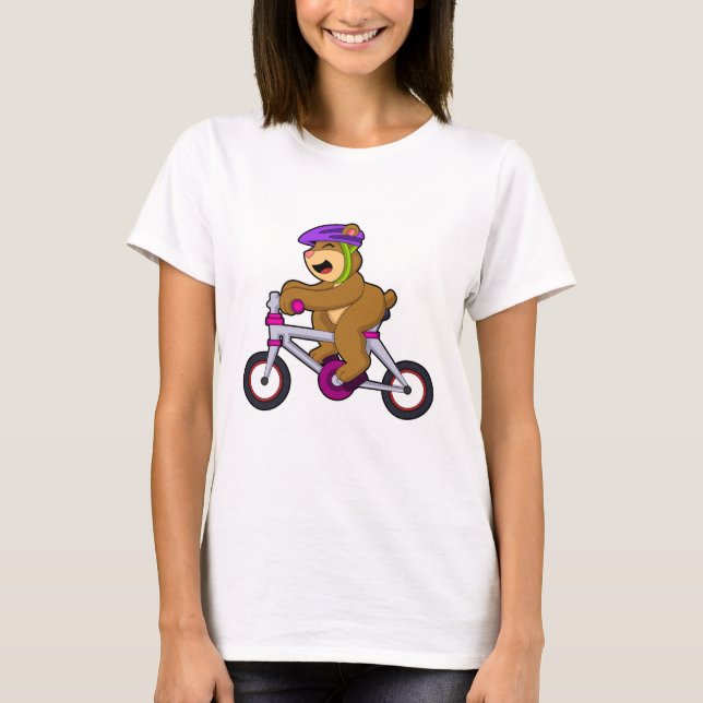 Bear with Bicycle & Helmet T-Shirt (Front)