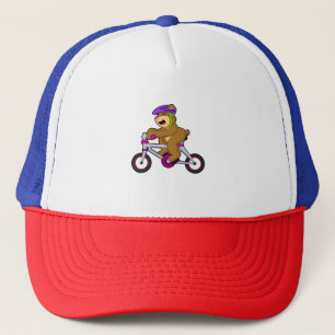 Bear with Bicycle & Helmet Trucker Hat