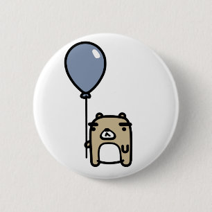 Bear With Blue Balloon 2 Inch Round Button