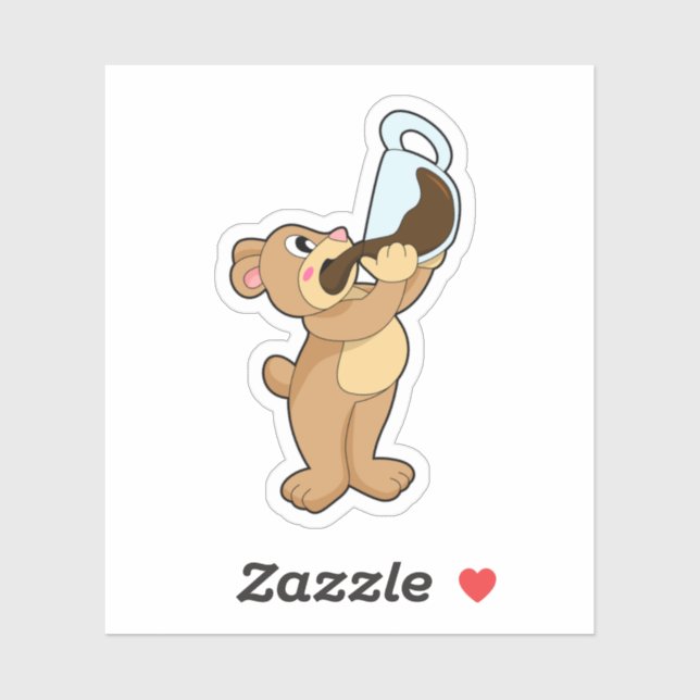 Bear with Coffee Cup (Sheet)