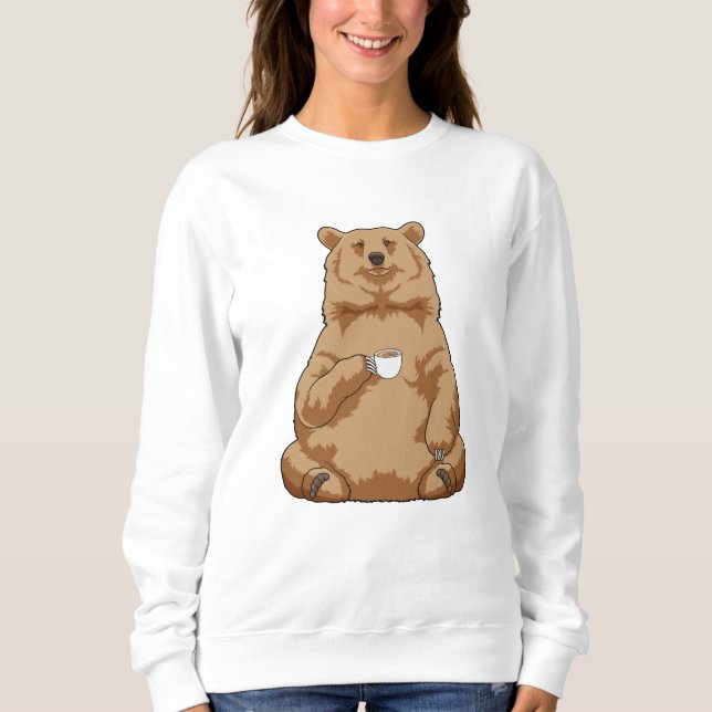 Bear with Cup of Coffee Sweatshirt (Front)