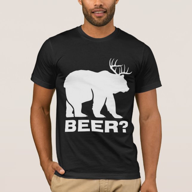 Bear with Deer Beer ? T-Shirt (Front)