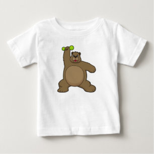 Bear with Dumbbell at Yoga Fitness Baby T-Shirt