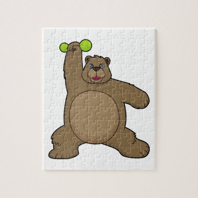 Bear with Dumbbell at Yoga Fitness Jigsaw Puzzle (Vertical)