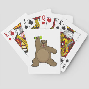 Bear with Dumbbell at Yoga Fitness Playing Cards