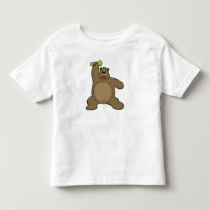 Bear with Dumbbell at Yoga Fitness Toddler T-shirt