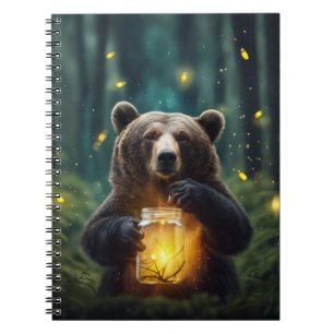 Bear With Fireflies In Jar Notebook