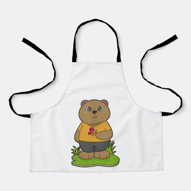 Bear with Flowers Apron (Front)