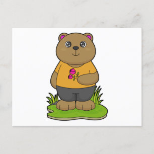 Bear with Flowers Postcard