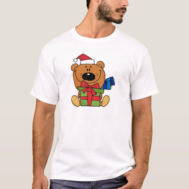 Bear With Gift Holiday Tshirts and Gifts (Front)