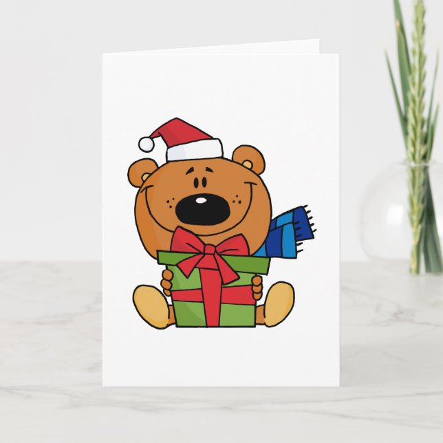 Bear With Gift Holiday Tshirts and Gifts (Front)