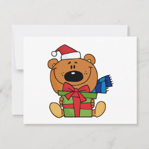 Bear With Gift Holiday Tshirts and Gifts Card