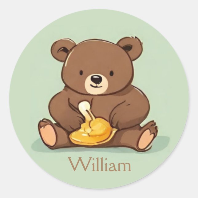 Bear with Honey Jar Sticker  (Front)