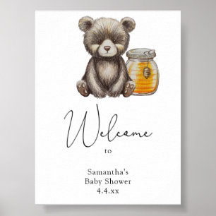 Bear with honey jar - Welcome Foam Board Poster