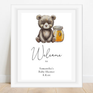 Bear with honey jar - Welcome Foam Board Poster