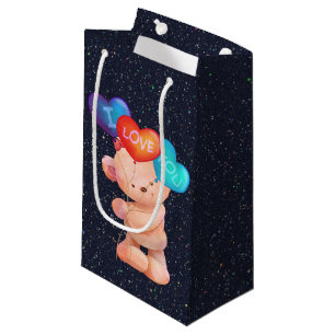 Bear with I Love You Balloons    Small Gift Bag
