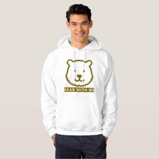 Bear With Me Funny Men's Hoodie | Cute Bear Pun Sw
