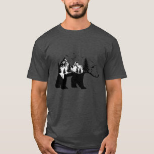 Bear with Mountains and Forests - Wildlife - Natur T-Shirt