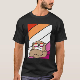 Bear With Pride Lesbian Flag LGBTQ Proud Ally Prid T-Shirt