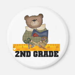 Bear with Ruler 2nd Grade Magnet
