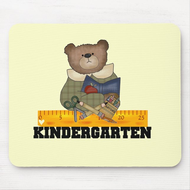 Bear with Ruler Kindergarten Tshirts and Gifts Mouse Pad (Front)
