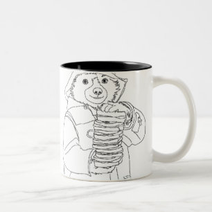 Bear with Sandwiches Two-Tone Coffee Mug