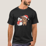 Bear With Snowman In Winter For Christmas T-Shirt<br><div class="desc">Bear With Snowman In Winter For Christmas</div>
