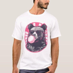 Bear with sunglasses an bubble gum T-Shirt
