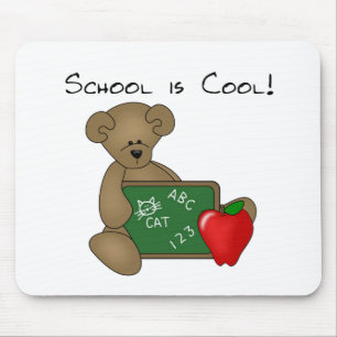 Bear with Writing Board School is Cool Mouse Pad
