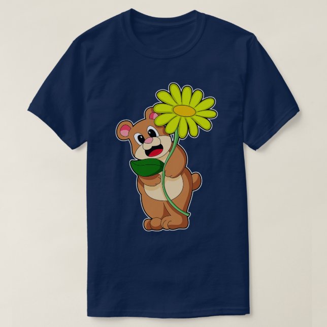 Bear with yellow Flower T-Shirt (Design Front)
