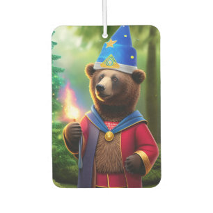 Bear wizard with fire stick air freshener