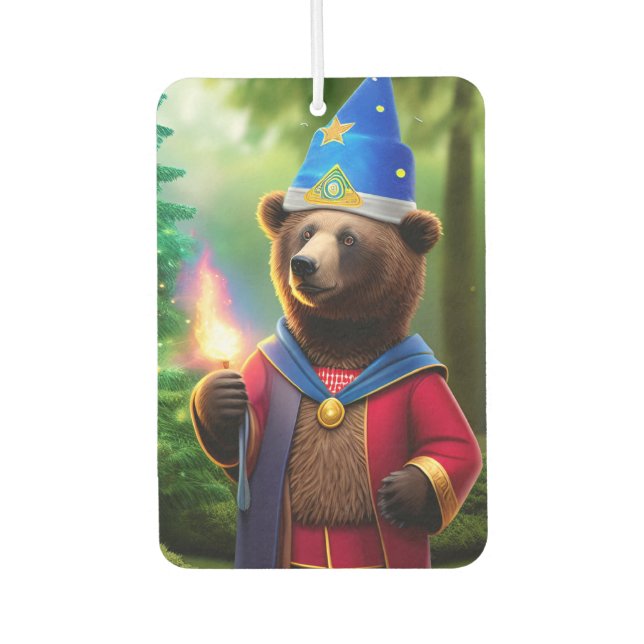 Bear wizard with fire stick air freshener (Front)