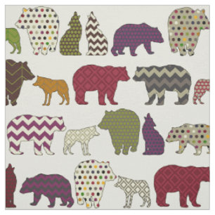 bear wolf geo party fabric