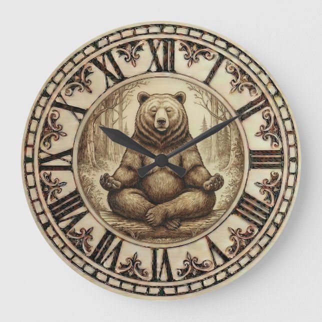 Bear Wooden Wall Clock (Front)