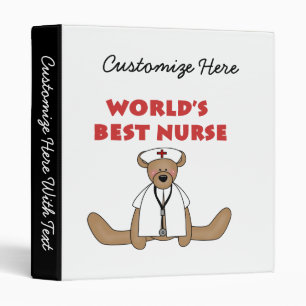 Bear World's Best Nurse T-shirts and Gifts Binder