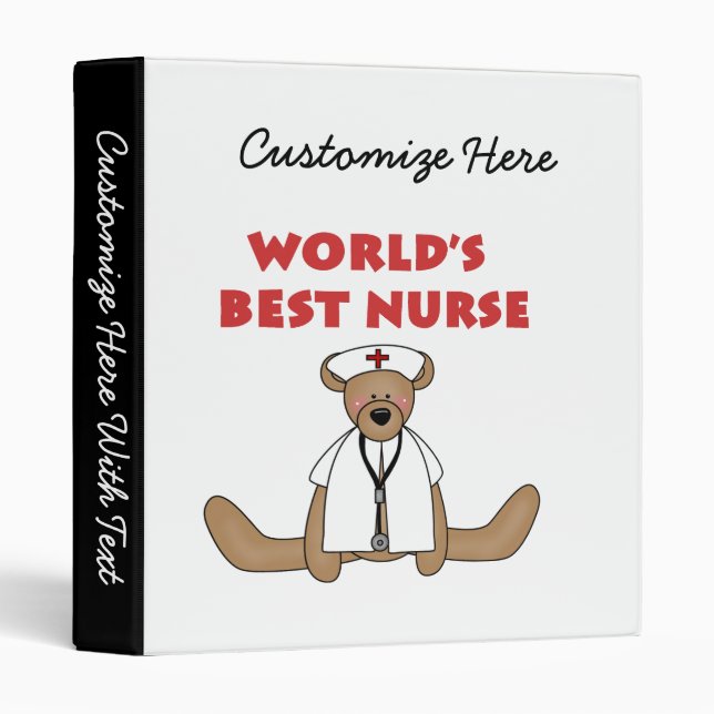 Bear World's Best Nurse T-shirts and Gifts Binder (Front/Spine)