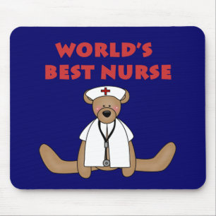 Bear World's Best Nurse T-shirts and Gifts Mouse Pad