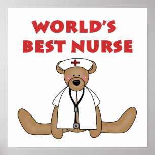 Bear World's Best Nurse T-shirts and Gifts Poster