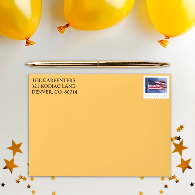 Bear-y First Birthday Yellow Pre-Addressed Envelop Envelope (Creator Uploaded)