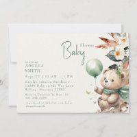 Bear-y Happy Green Boho Baby Shower