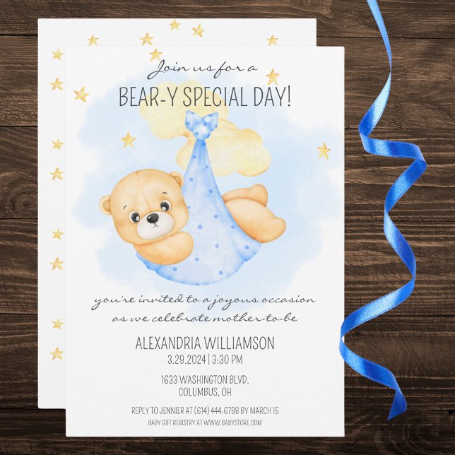 Bear-y Special Day Baby Shower  Invitation (Creator Uploaded)