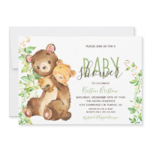 Bear Zoo Animal Jungle Baby Shower Invitation