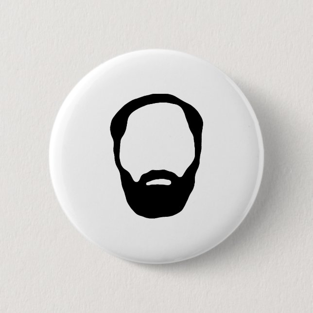 beard 2 inch round button (Front)